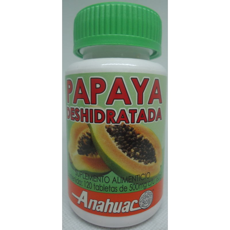 Papaya Deshidratada C/120 500mg C/u Tabs