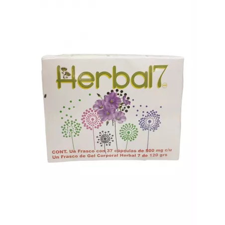 Herbal 7 37 Caps 500 mg c/ Gel Corporal Herbal 7 120 grs